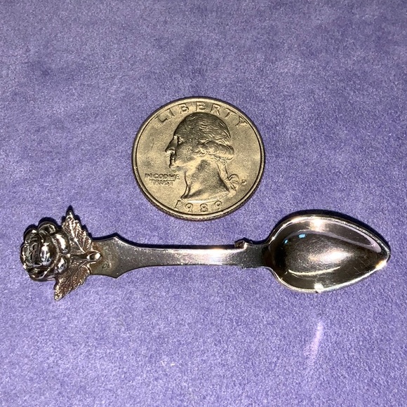 Sterling Silver Rose Spoon Pin Vintage - Picture 5 of 5